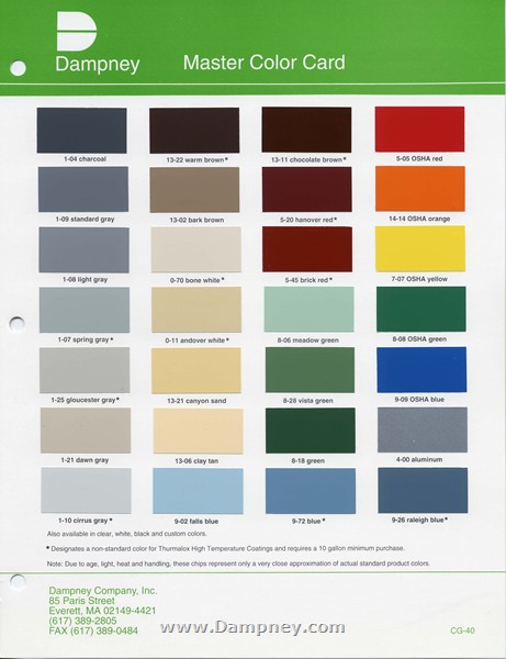 Master paint clearance shade card